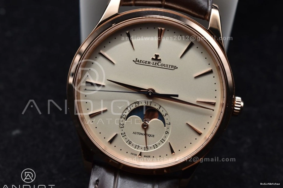 1:1 FreshLook Brown RG SA925 Super 908 Strap Thin Ultra on Edition APSF Clone Moon White Leather Best Dial Master 0131